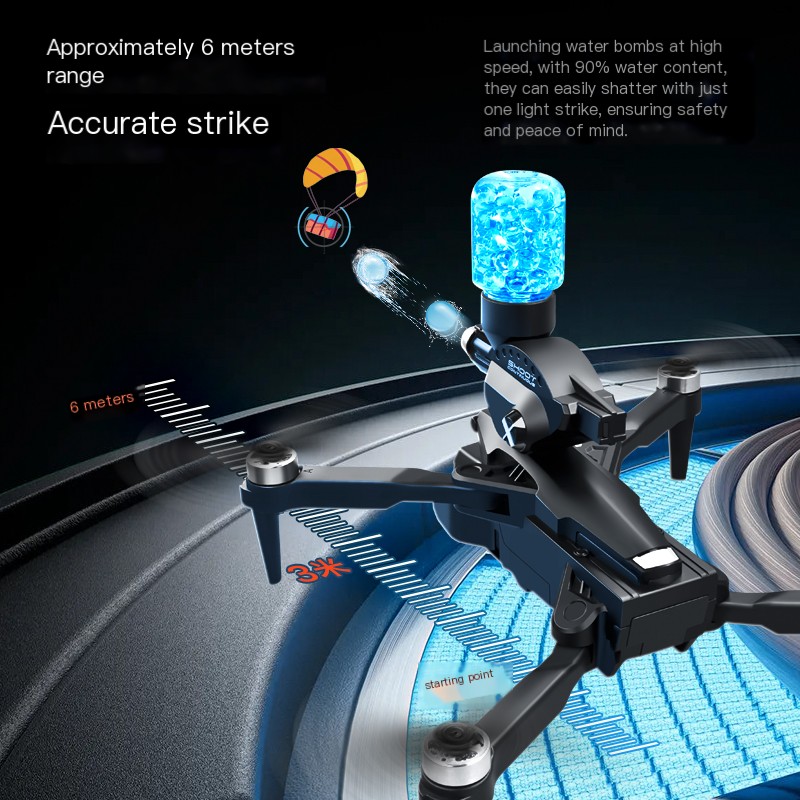 Drone remote-controlled aircraft can launch water bombs