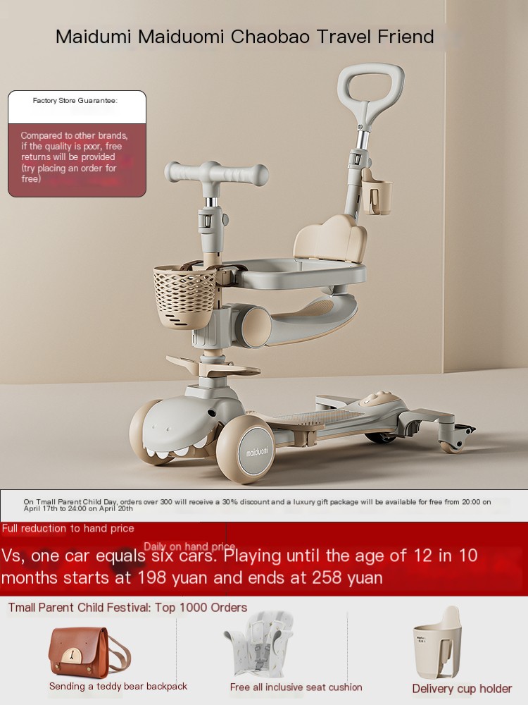 Multi functional scooter for male and female babies aged 0-6