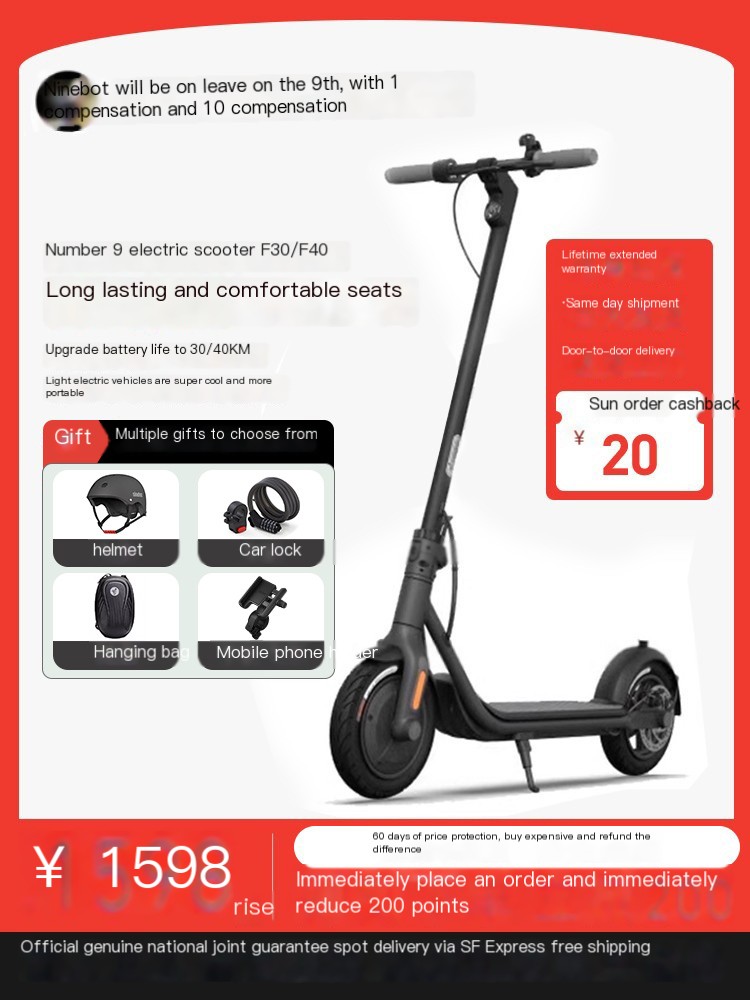 Ninebot No. 9 electric scooter folding for commuting