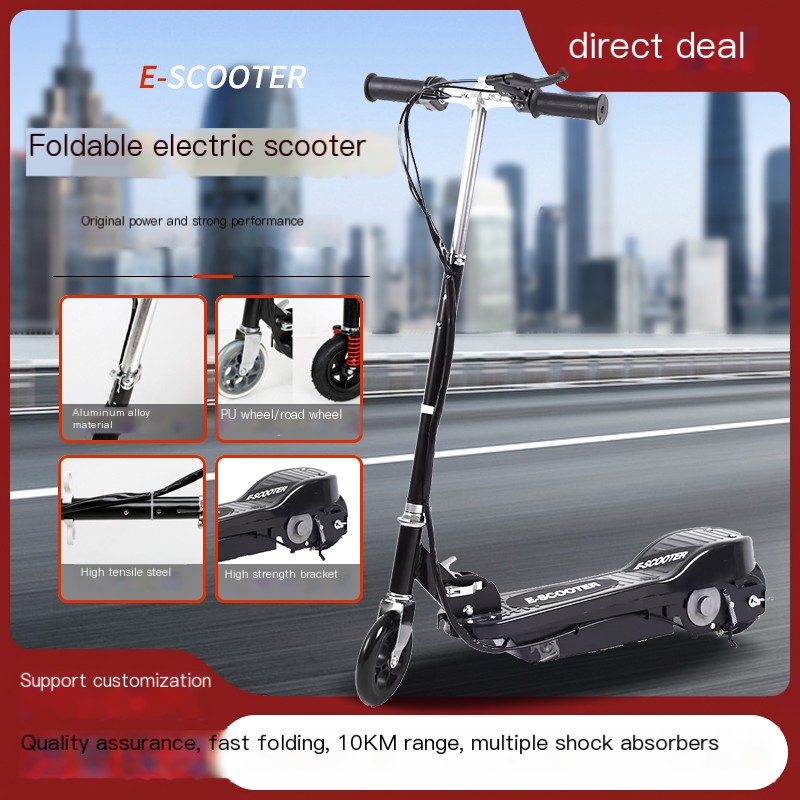 Small electric vehicle, mini folding electric scooter, women's campus battery car, portable adult balance scooter