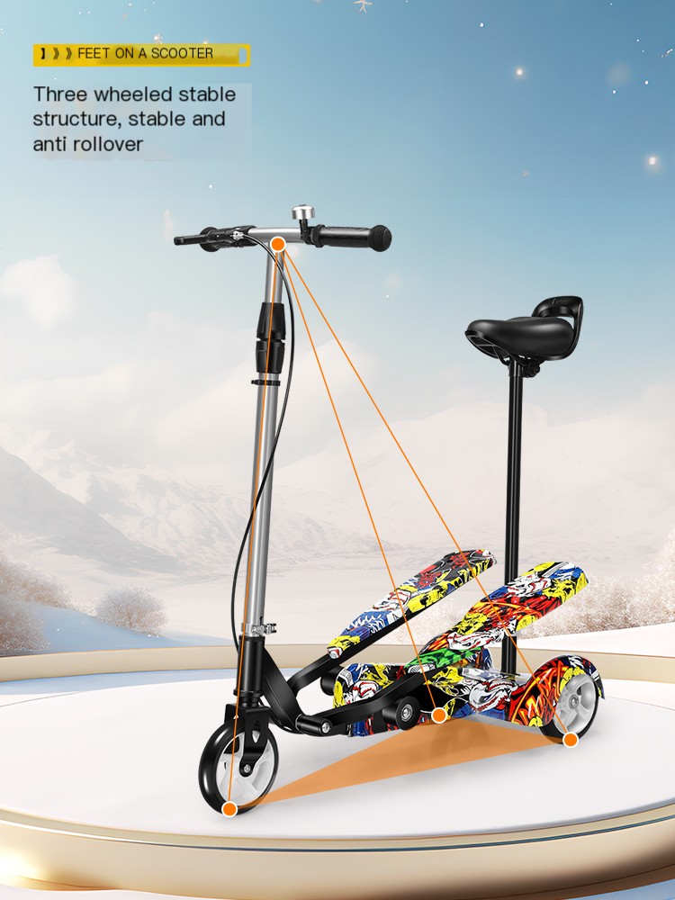 Pengjida space children's scooter for boys and girls aged 3-12 years old