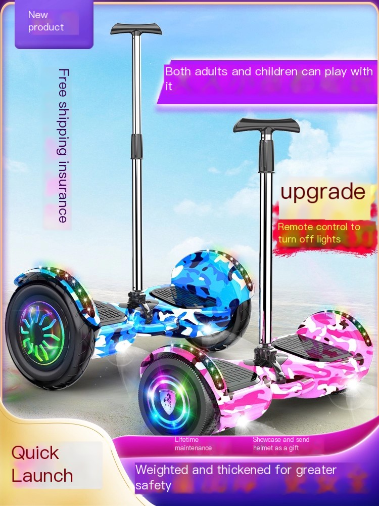 Two-wheeled children's parallel car, two-wheeled self-balancing car with poles
