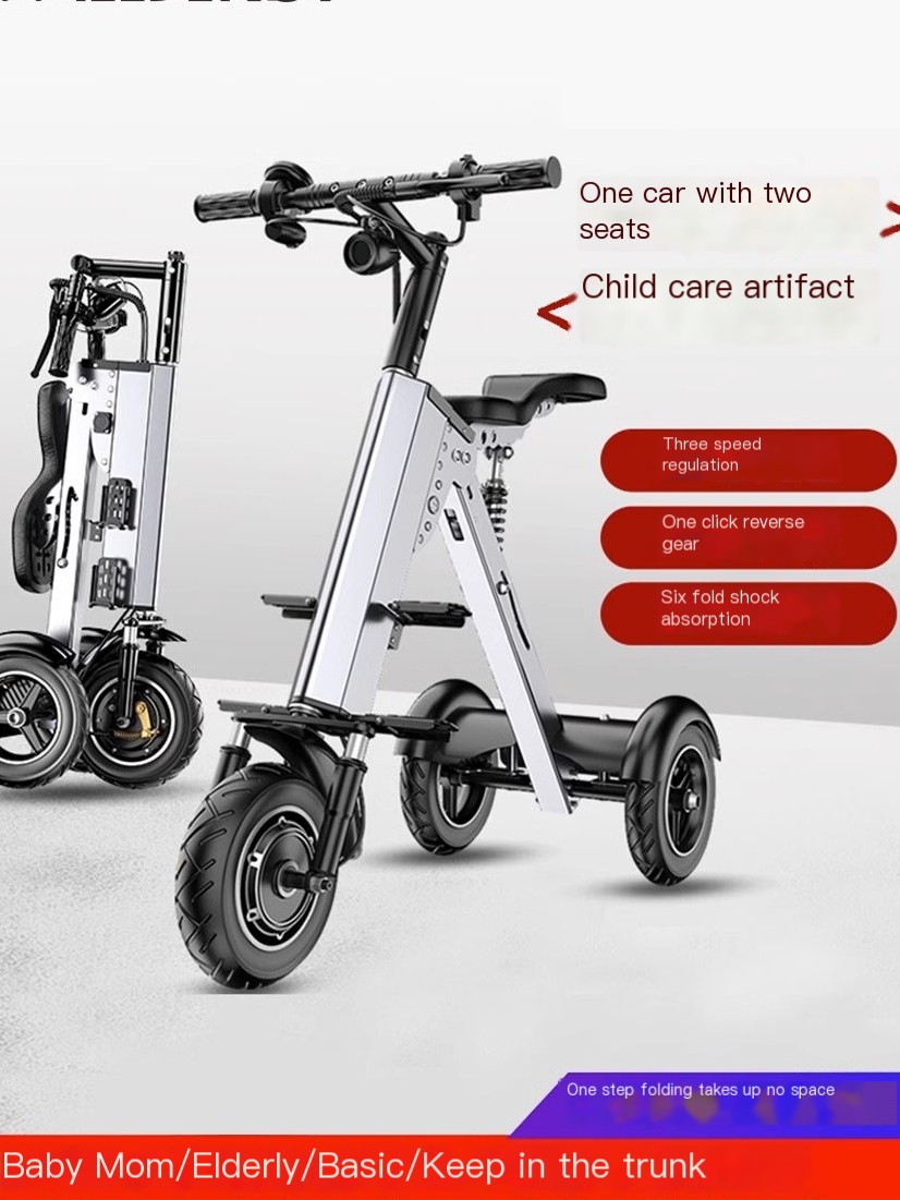 Foldable and portable parent-child electric tricycle Wiljedi