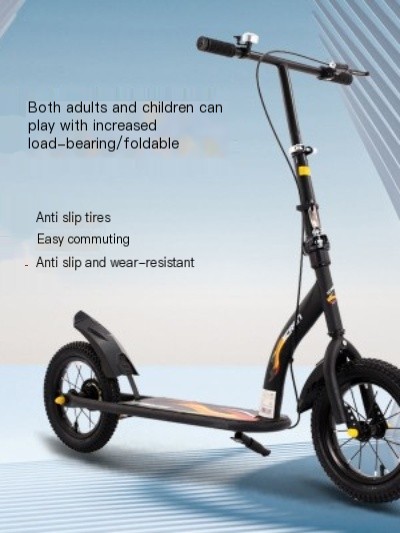 Popular non-electric folding two-wheeled inflatable scooter for teenagers and children in urban campus transportation