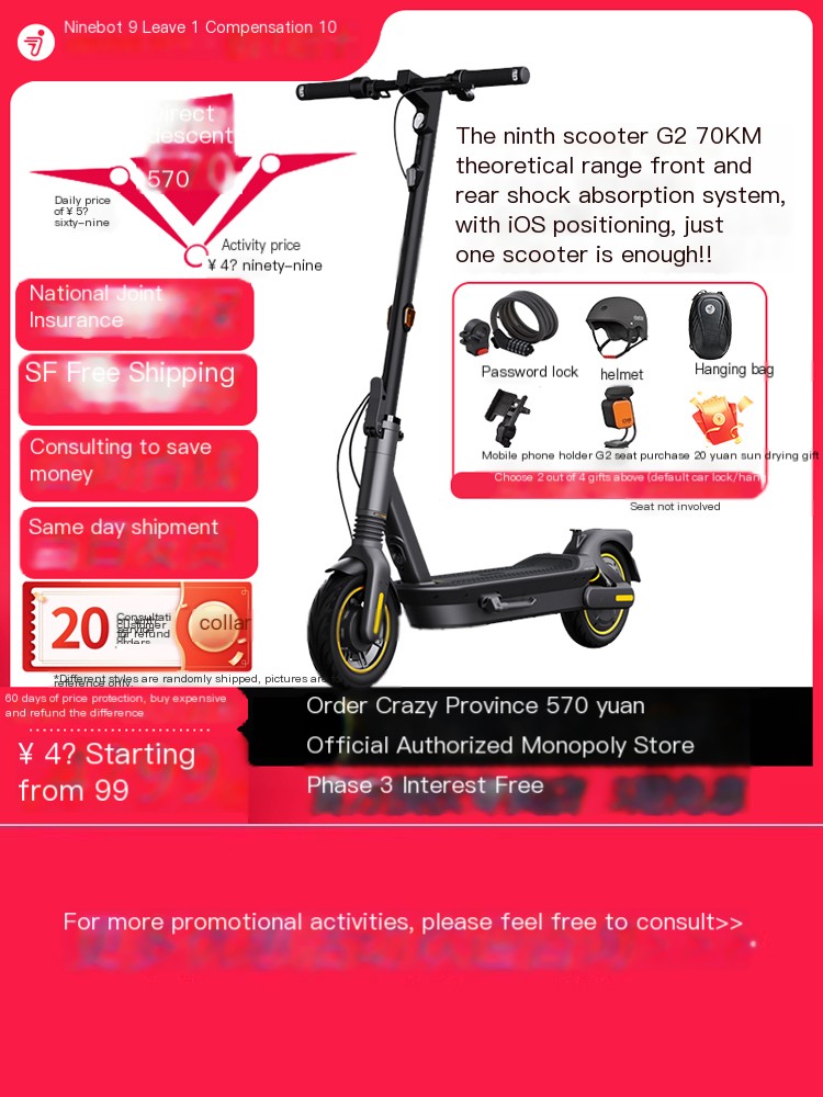 Ninebot electric scooter foldable for adults with two wheels