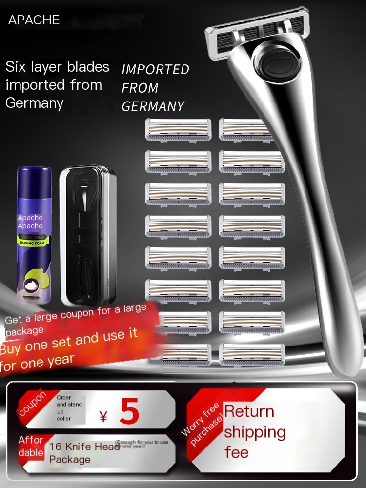 Six layer manual shaver imported from Germany