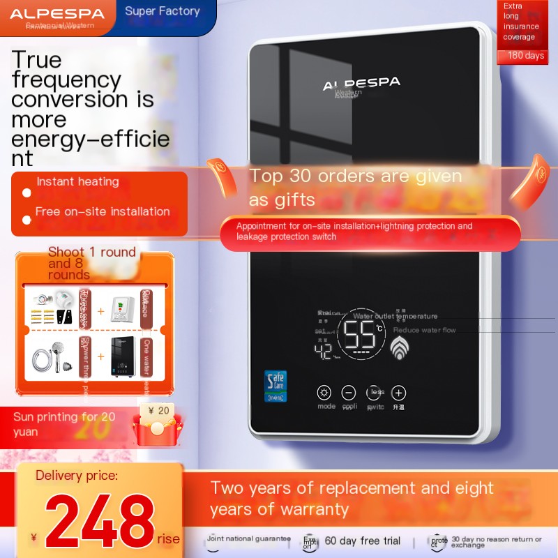 AlpeSpa instant electric water heater for household fast heating