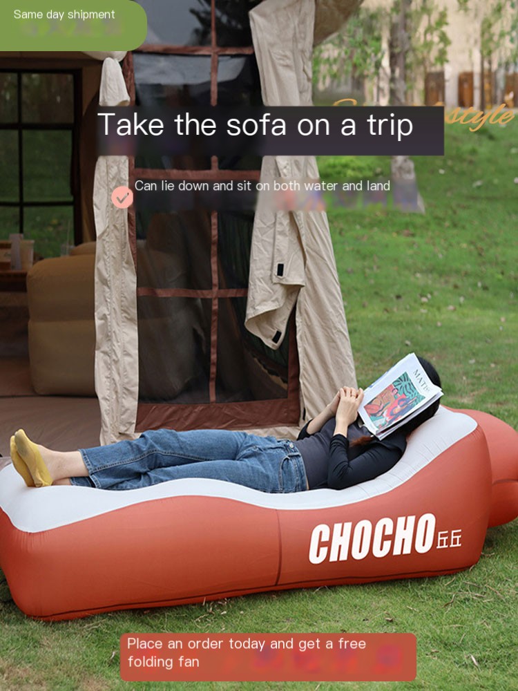 Outdoor inflatable mattress for both water and land use