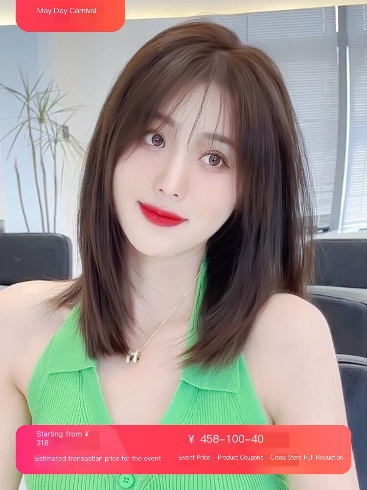 Full genuine hair can be sewn by oneself. First love style medium length hair