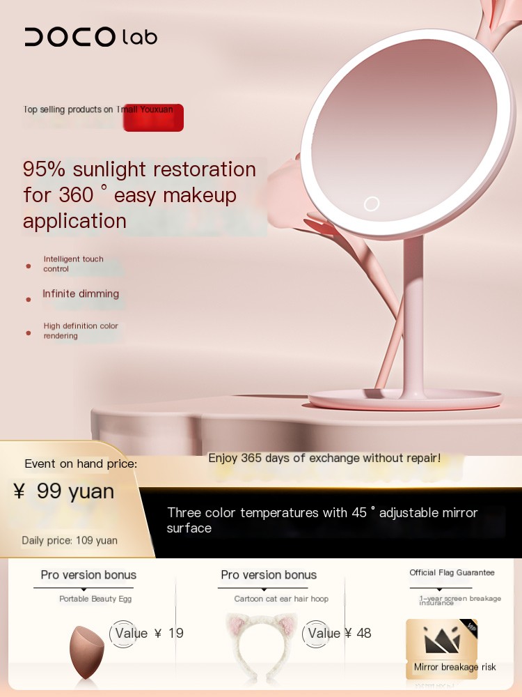 Xiaomi Youpin portable LED makeup mirror
