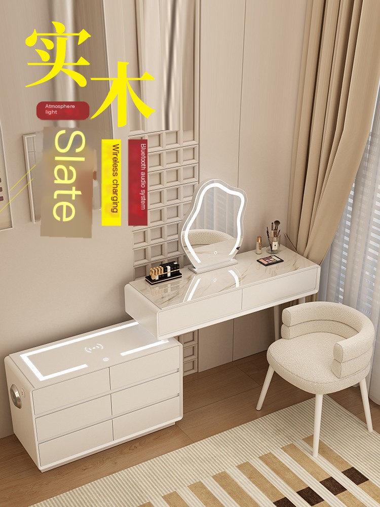 Cream style dressing table, bucket cabinet, integrated and extendable