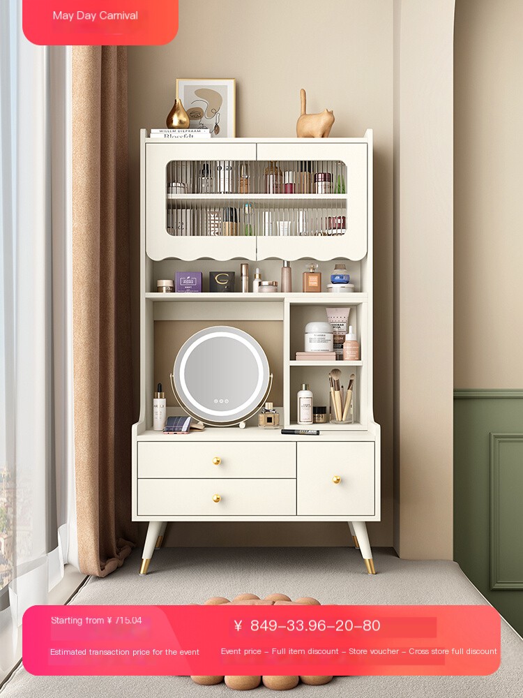 French cream style makeup table mini bay window design
