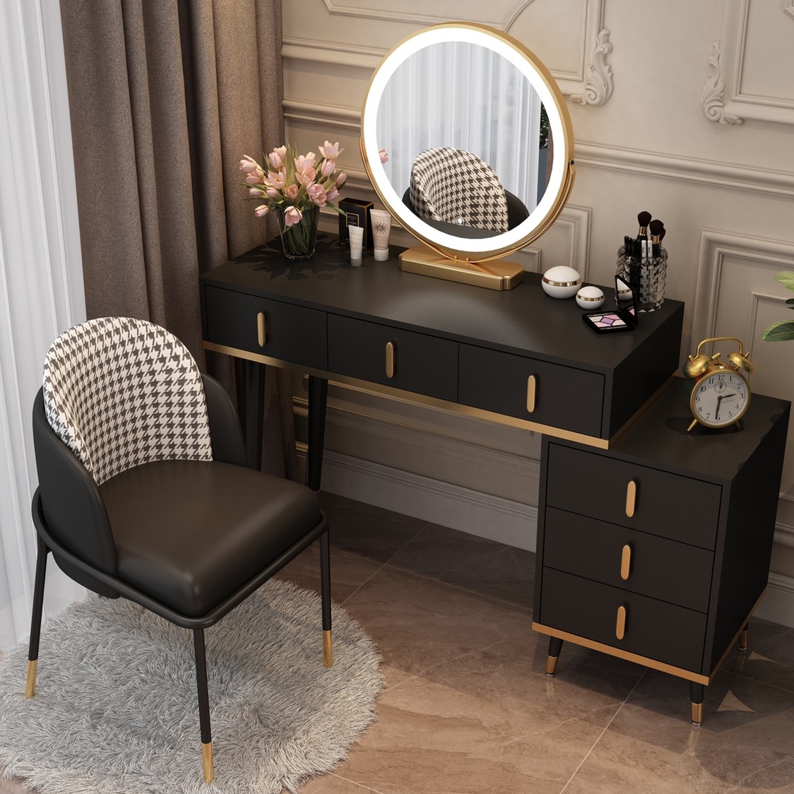 Nordic Light Luxury Wind Network Red Storage Cabinet Integrated Dressing Table