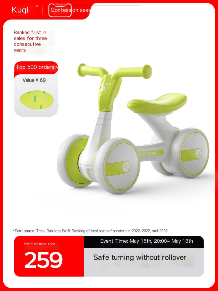 Cool riding children's balance bike walker 1 year old anti-o-shaped legs
