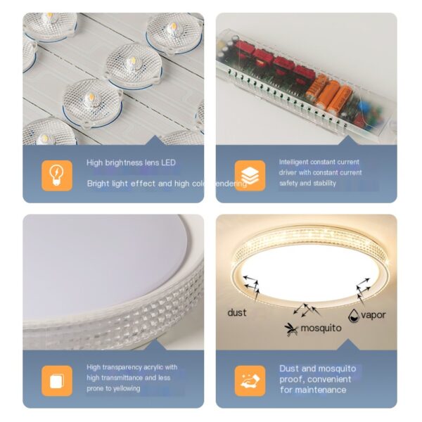 LED minimalist modern crystal ceiling light - Image 2