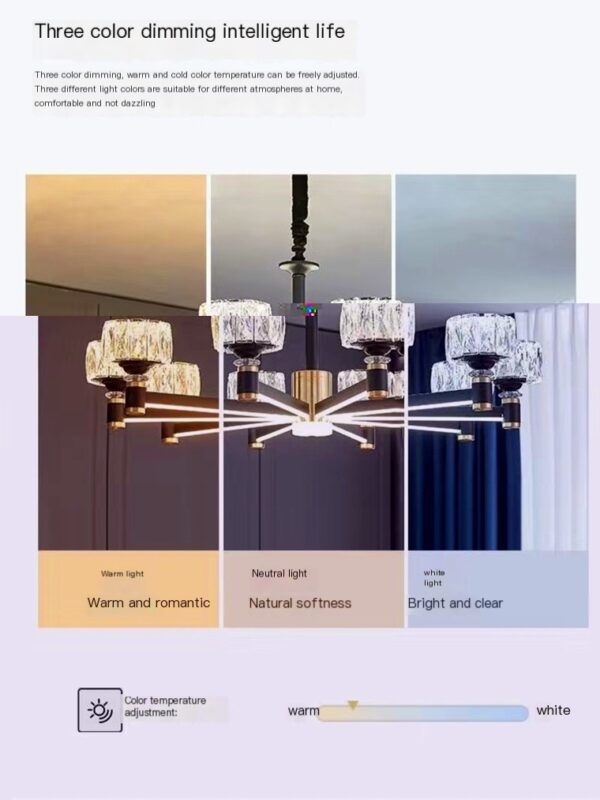 Living room light crystal chandelier aluminum full house lighting package - Image 3