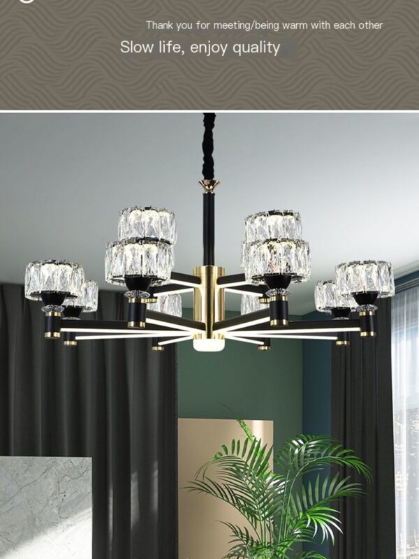 Living room light crystal chandelier aluminum full house lighting package - Image 4