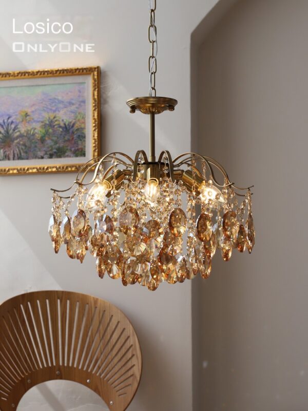 Romantic crystal chandelier French style bedroom in Los Angeles - Image 2