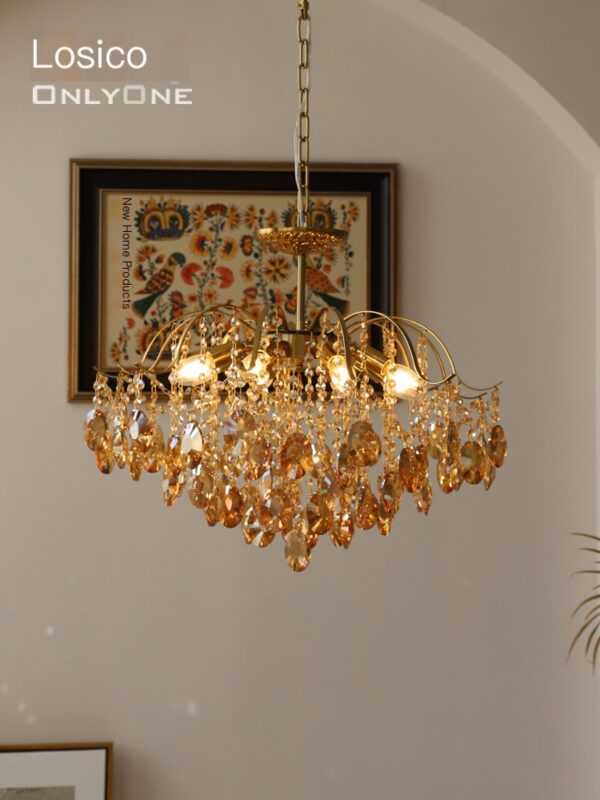 Romantic crystal chandelier French style bedroom in Los Angeles - Image 3