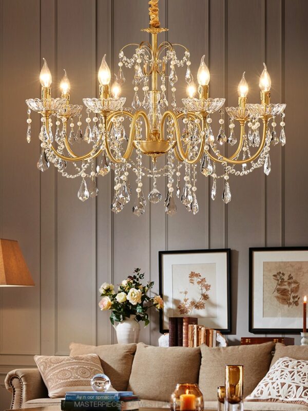 Retro French all-copper crystal bedroom lamps: daughter’s room lighting art - Image 2