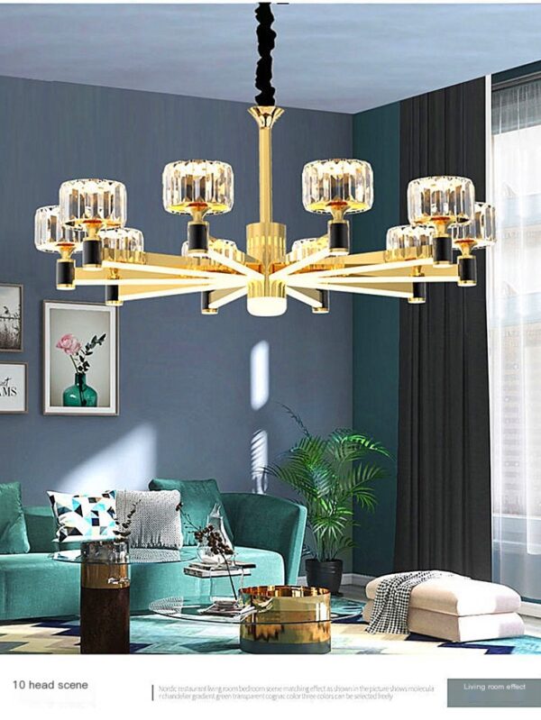 Living room lights, crystal chandeliers, all aluminum, luxurious and grand - Image 3