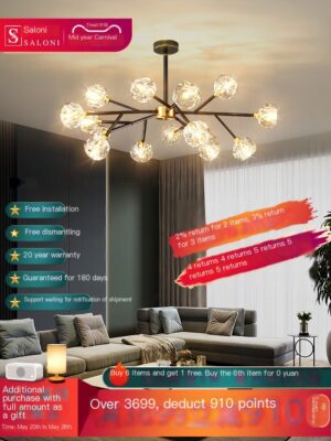 Nordic all copper crystal molecular lamp modern light luxury atmosphere