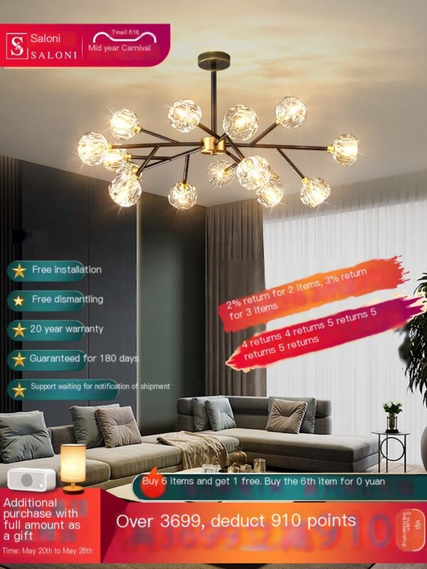 Nordic all copper crystal molecular lamp modern light luxury atmosphere