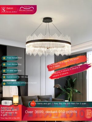 Saloni living room bedroom modern luxury crystal chandelier