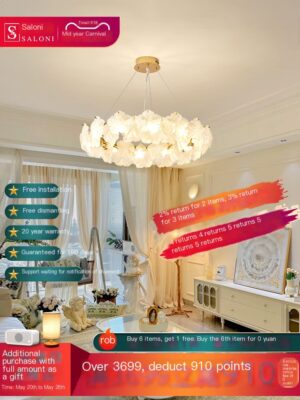 French cream style modern minimalist snowflake chandelier