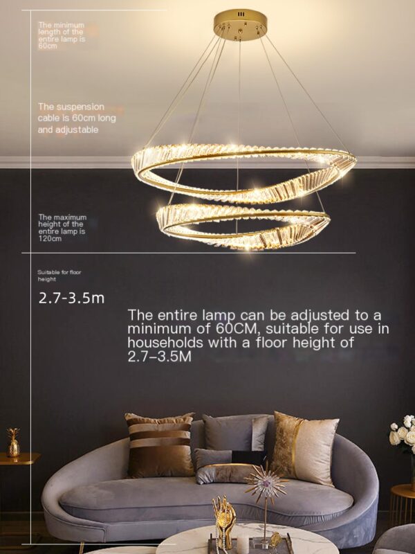 Lei Shi Intelligent Postmodern Chandelier Living Room Crystal - Image 5