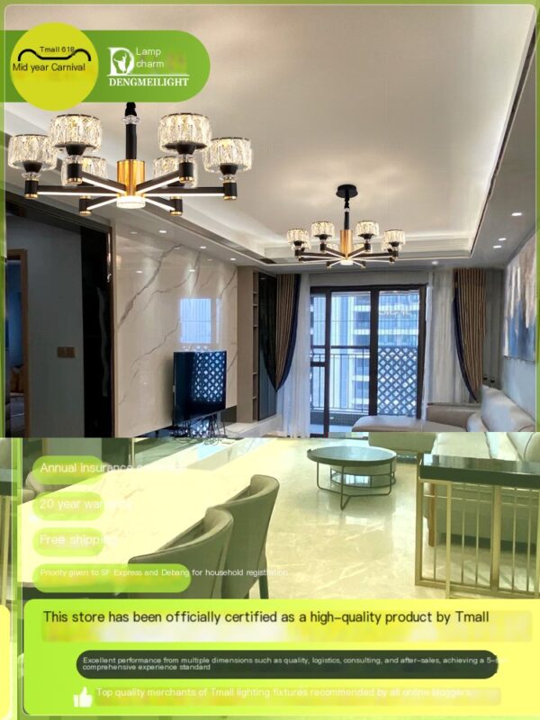 Modern Luxury Living Room Pendant Light Simple and Creative Crystal - Image 2
