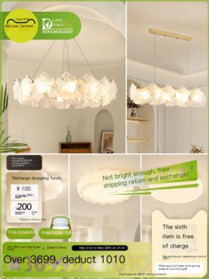 Lamp Charm Living Room Pendant Lamp French Light Luxury Crystal Lamp Cream Breeze Bedroom Lobby High Sense Pendant Lamp Whole House Lighting