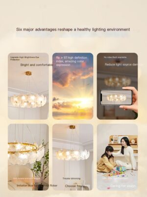 Round warm bedroom light, simple and modern