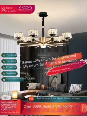 Lighting fixtures, whole house package, living room, American style crystal chandelier