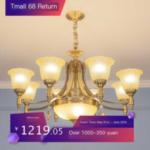 American style crystal living room lamp, European style grand luxury