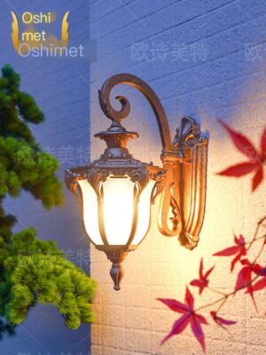 Outdoor waterproof wall lamp shining on courtyard European style balcony