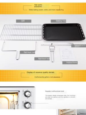 Boss Electric Chef DB613 Home Desktop Vita Lok Steaming, Roasting, and Frying Integrated Machine Roasting and Rotating Oven