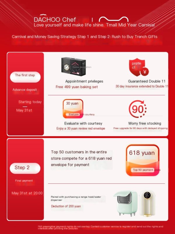 Boss Electric Chef DB613 Home Desktop Vita Lok Steaming, Roasting, and Frying Integrated Machine Roasting and Rotating Oven - Image 2