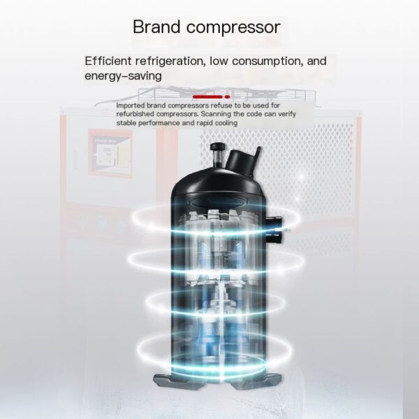 An industrial chiller used for mold cooling and injection molding machine cooling with a small water-cooled freezer - Image 3