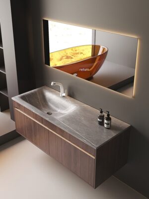 Bathroom cabinet, rock panel, hot bent basin, simple and modern
