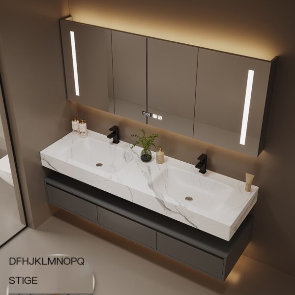 Hunty Rock Plate Hot Bending Integrated Basin Intelligent Bathroom Cabinet - Image 2