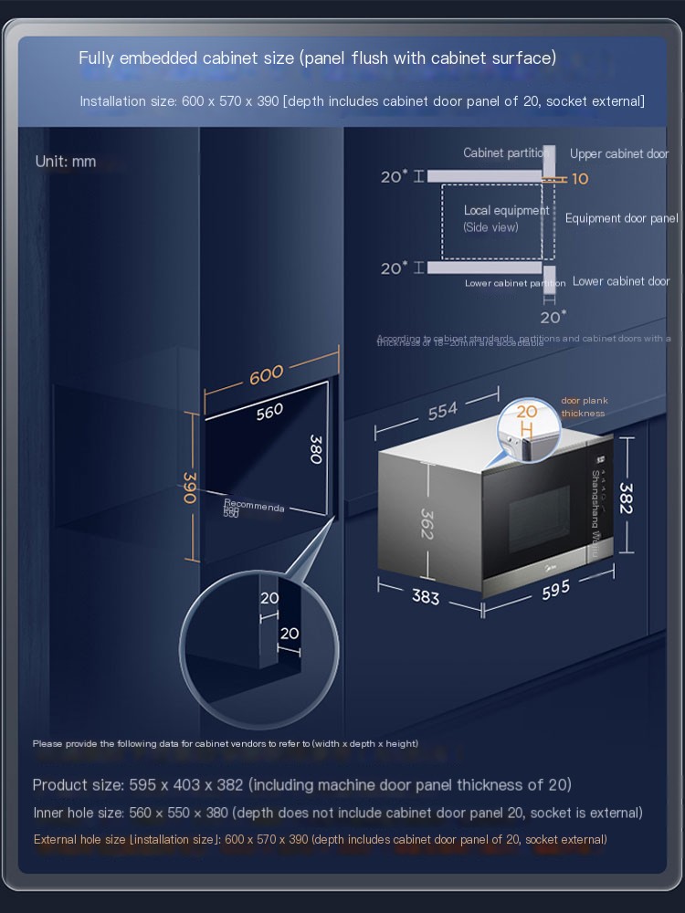 Midea embedded microwave oven for household small heating - Image 4